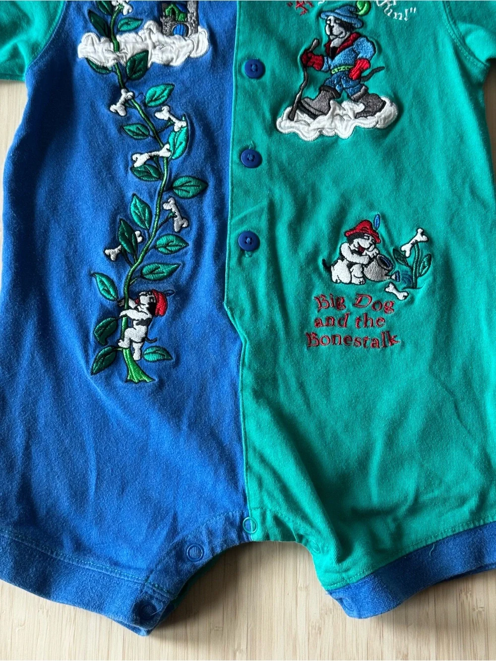 Little Big Dogs | Vintage “Big Dog and the Bonestalk” Embroidered Romper